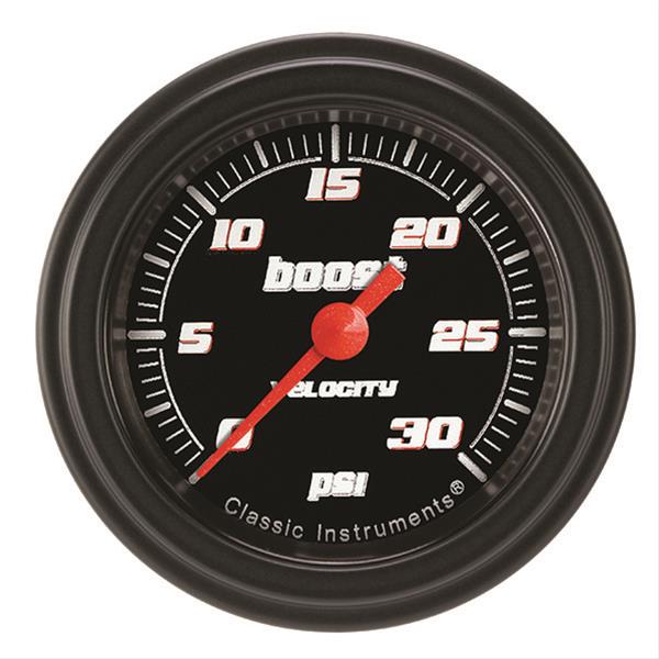 Classic Instruments Velocity Series Gauges VS142BBLF Boost Gauge, VELOCITY BLK 2" BOOST, 30psi ELECT, FULL SWEEP
