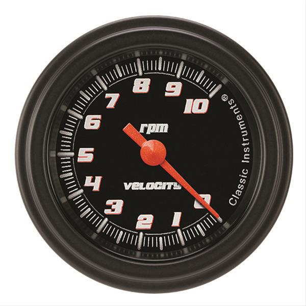 Classic Instruments Velocity Series Tachometers VS183BBLF Tachometer, VELOCITY BLACK 2" TACHOMETER FULL SWEEP