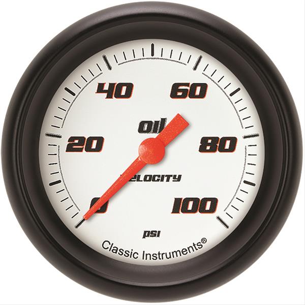 Classic Instruments Velocity White Oil Pressure 2-5/8 Full Sweep VS381WBPF Classic Instruments Velocity White Oil Pressure 2-5/8 Full Sweep VS381WBPF