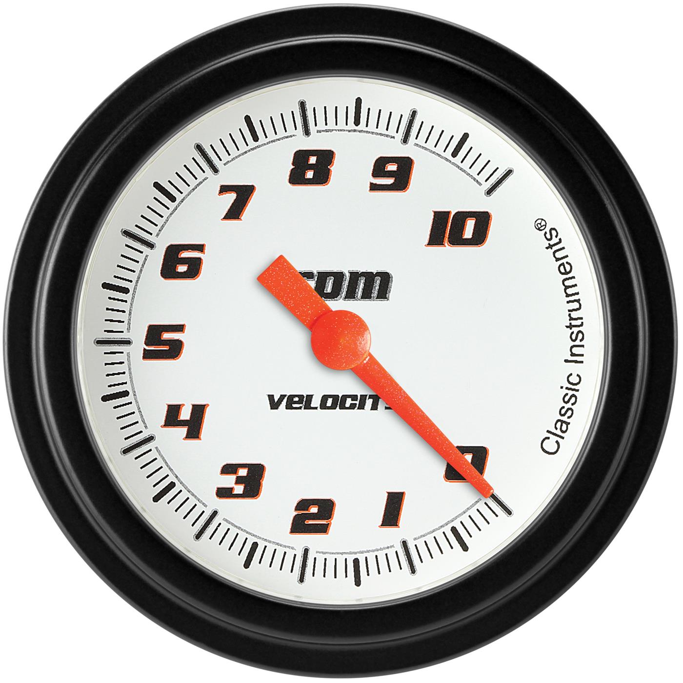 Classic Instruments Velocity White Tachometer 2-5/8 Full Sweep VS383WBLF Classic Instruments Velocity White Tachometer 2-5/8 Full Sweep VS383WBLF