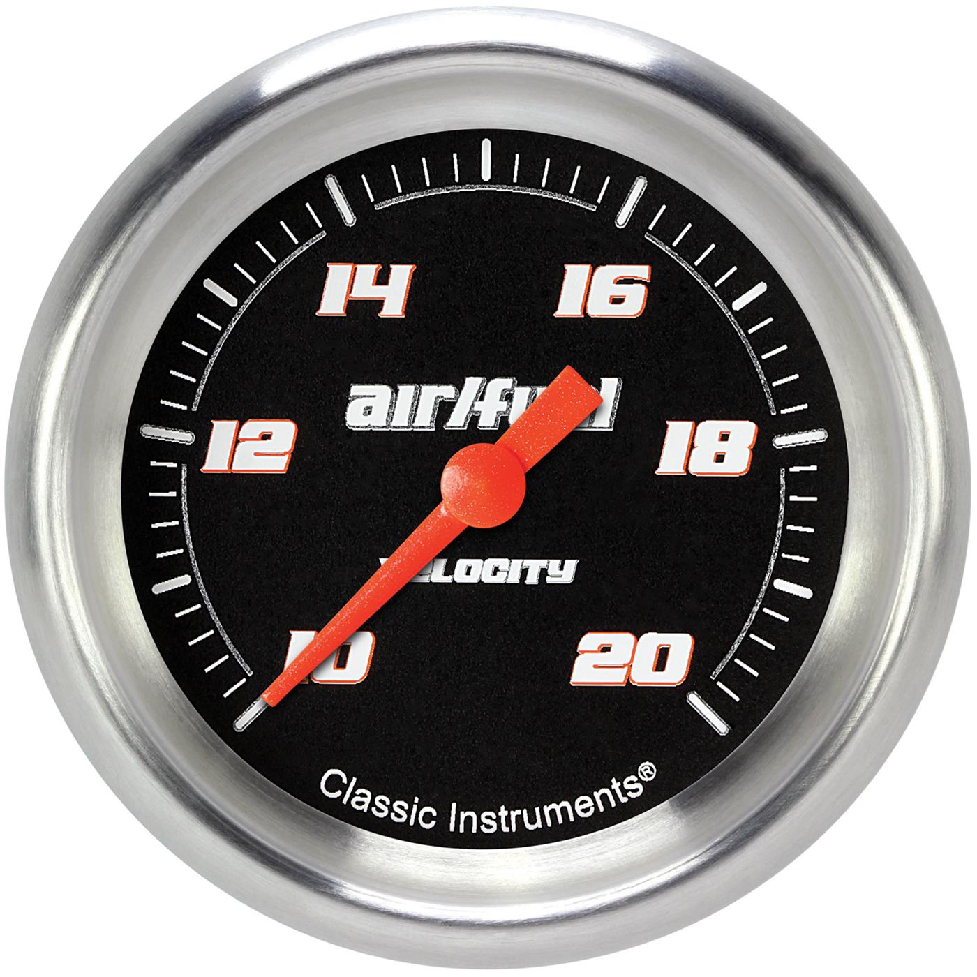 Classic Instruments Velocity Series Gauges VS394BAPF Gauges, Series, Air/Fuel Ratio - Wideband, 10:1-20:1 Air/Fuel Ratio, Analog, Electrical, 2 5/8 in., Black Face, White Numbers, Each