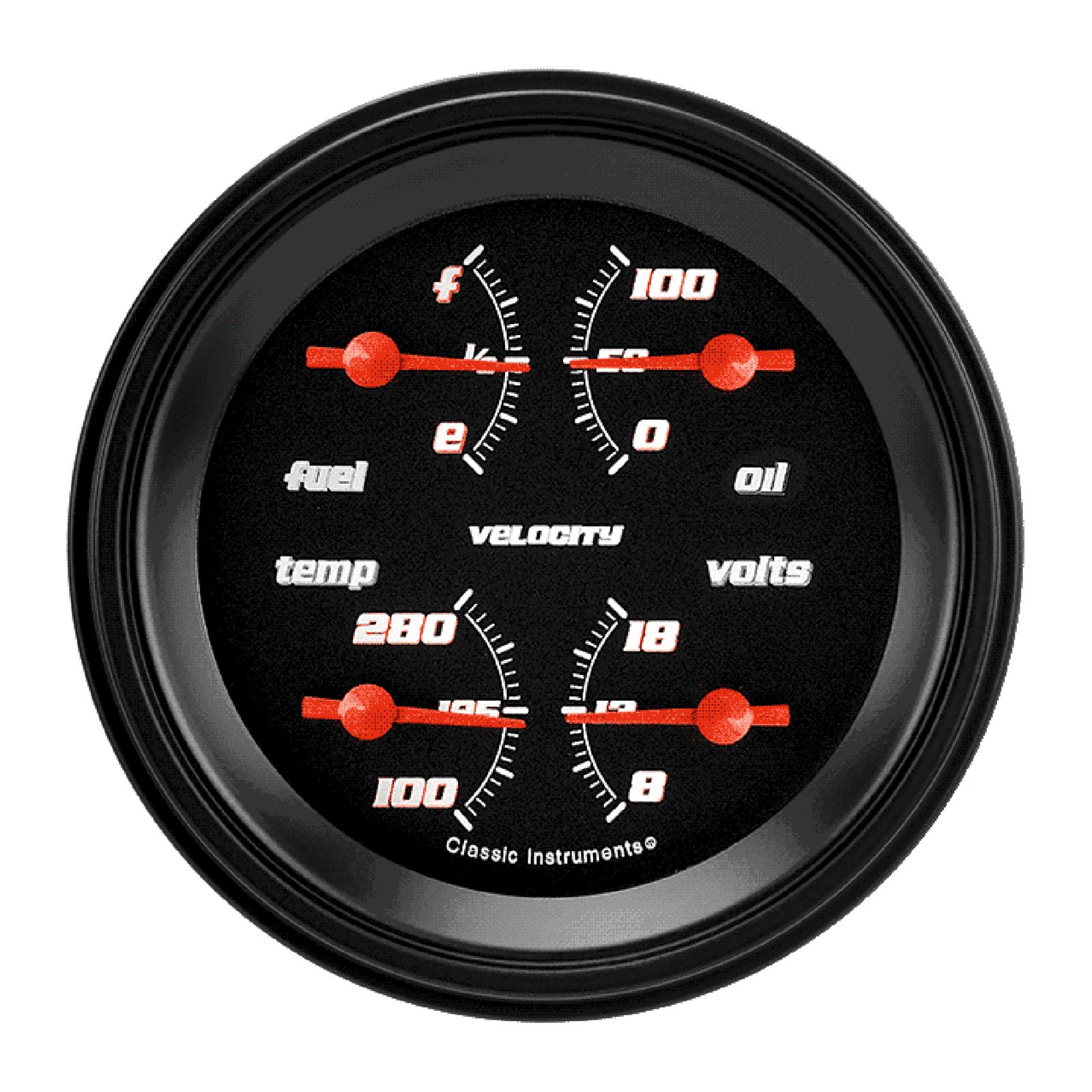 Classic Instruments VS77BBLF Classic Instruments Velocity Series Gauge Sets Summit Racing