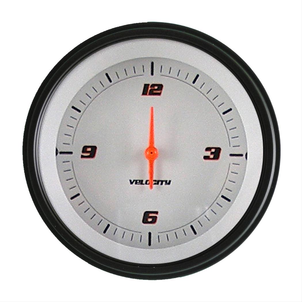 Classic Instruments Velocity Series Gauges VS93WBLF Gauge, Series, Analog, Clock, 12 hours, 3 3/8 in. Diameter, White Face, Electrical, Each