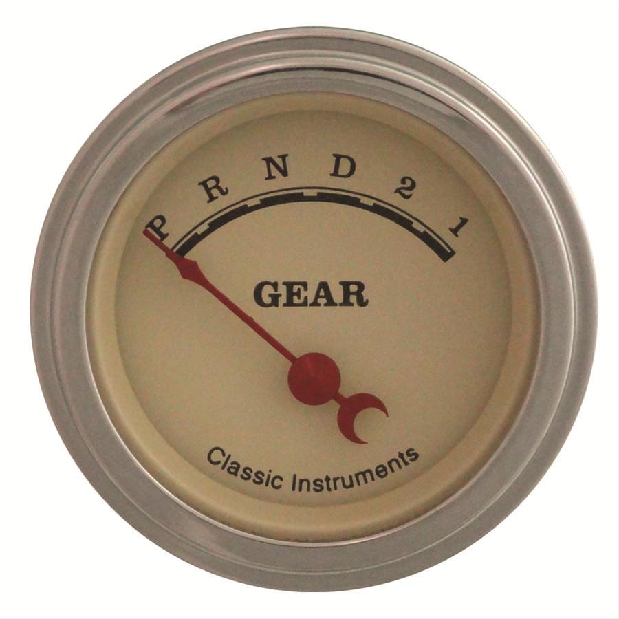 Classic Instruments Gear Selector Gauges VT07SLC Gauge, Vintage, Selector, 2 1/8 in. Diameter, Cream Face, Each
