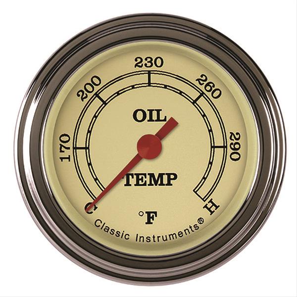 Classic Instruments Vintage Series Gauges VT128SLF Oil temperature gauge, VINTAGE 2" OIL TEMP FULL SWEEP