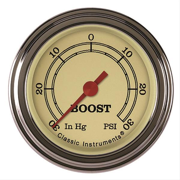 Classic Instruments Vintage Series Gauges VT141SLF Boost/Vacuum Gauge, VINTAGEL 2" BOOST/VAC ELECTRIC, FULL SWEEP