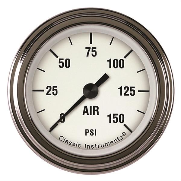 Classic Instruments White Hot Series Gauges WH118SLF Air Pressure Gauge, WHITE HOT 2" AIR PR 150psi ELECTRIC, FULL SWEEP