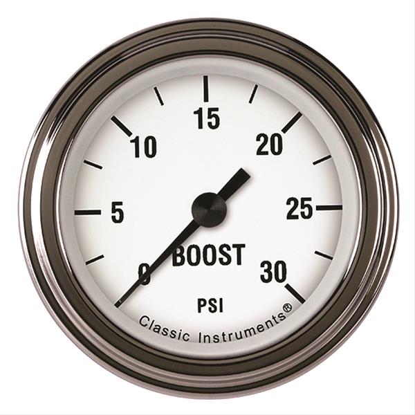 Classic Instruments White Hot Series Gauges WH142SLF Boost Gauge, WHITE HOT 2" BOOST, 60psi ELECTRIC, FULL SWEEP