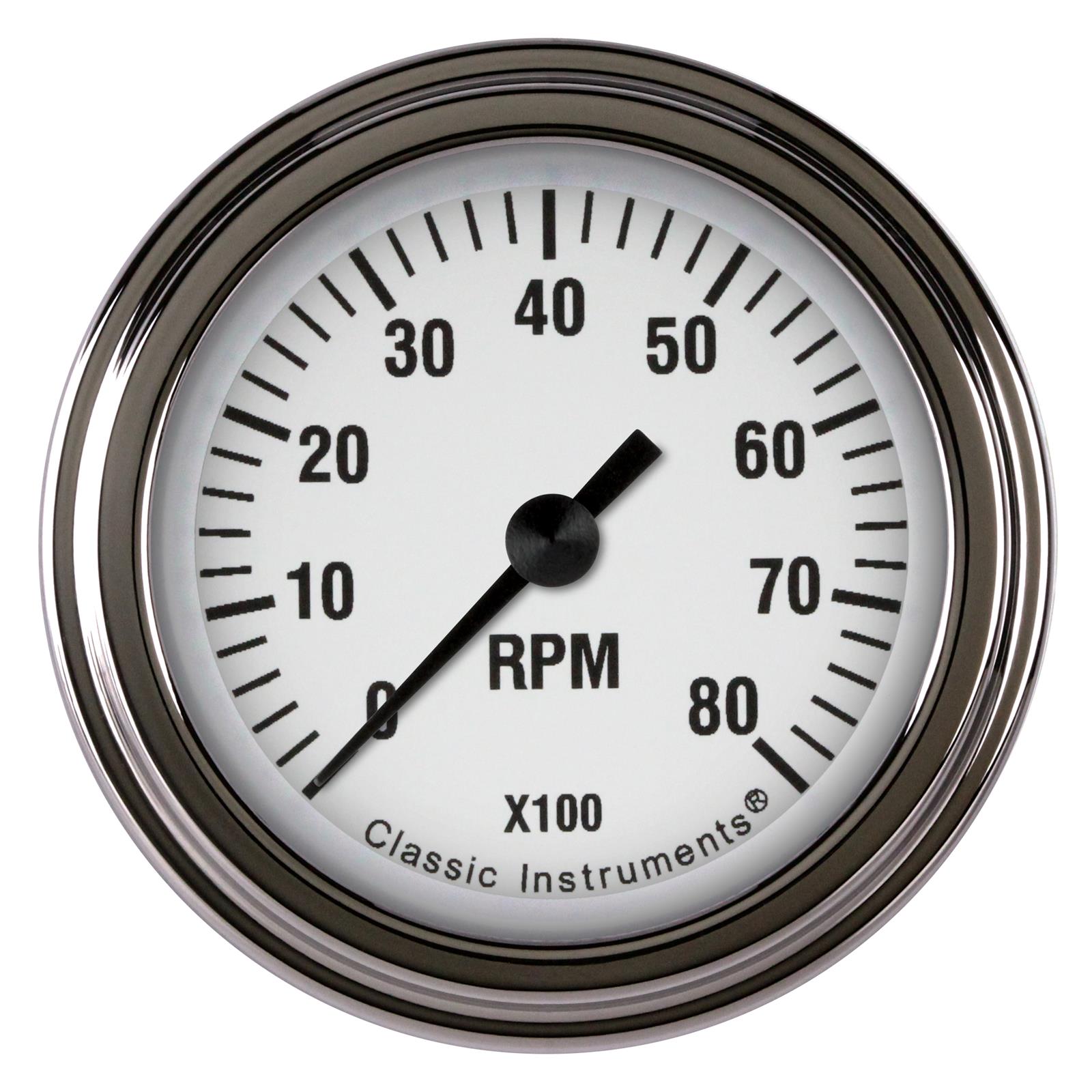 Classic Instruments White Hot Series Tachometers WH183SLF Tachometer, WHITE HOT 2" TACHOMETER FULL SWEEP thumbnail 2
