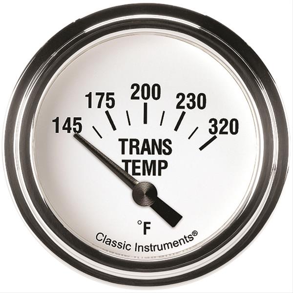 Classic Instruments White Hot Series Gauges WH227SLF Gauge, Series, Transmission Temperature, 145-320 Degrees F, 2 5/8 in., Analog, Electrical, Each