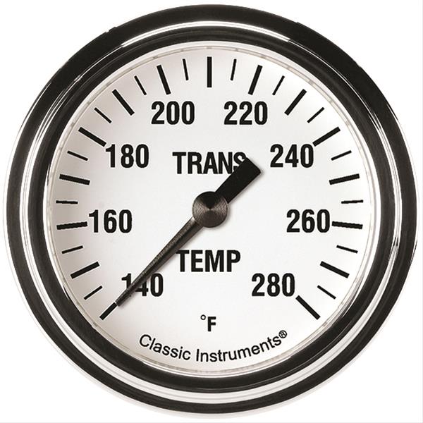 Classic Instruments White Hot Series Gauges WH327SLF Gauge, Series, Transmission Temperature, 140-280 Degrees F, 2 5/8 in., Analog, Electrical, Each