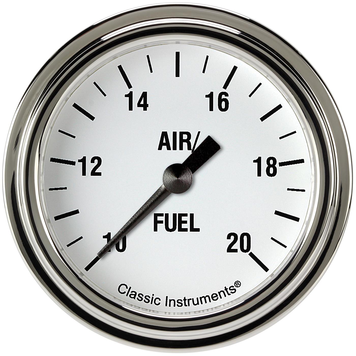 Classic Instruments White Hot Series Gauges WH394SLF Gauges, Series, Air/Fuel Ratio - Wideband, 10:1-20:1 Air/Fuel Ratio, Analog, Electrical, 2 5/8 in. Diameter, Face, Black Numbers, Each