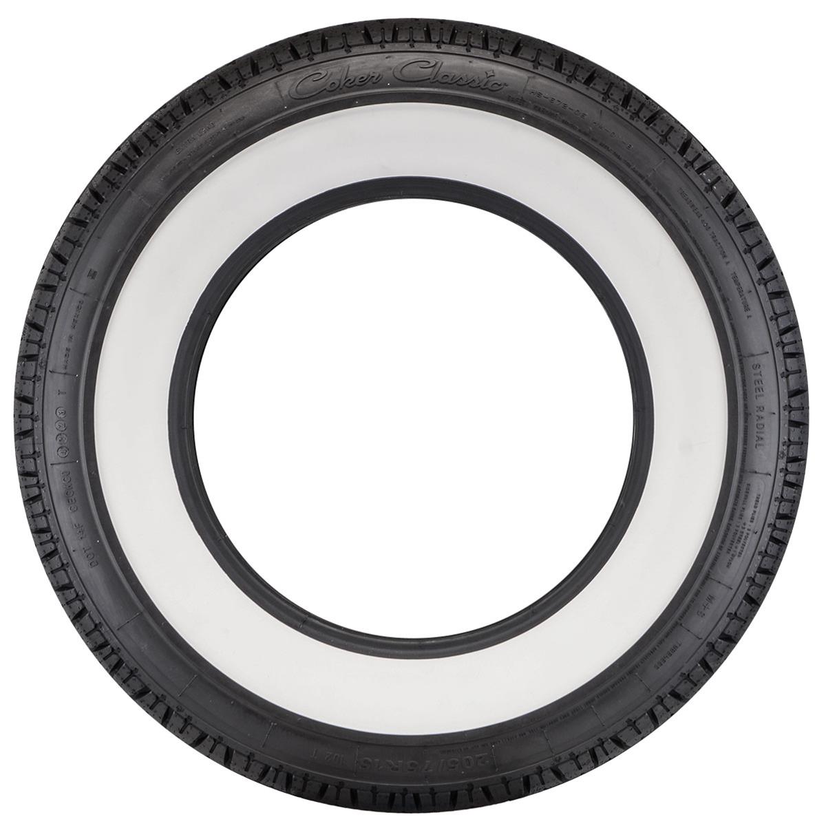 Coker Classic Star Series Whitewall Tires 205/75-15 Tire, Series, 205/75-15, Radial, 2.500 in. Wide Whitewall, Each thumbnail 2