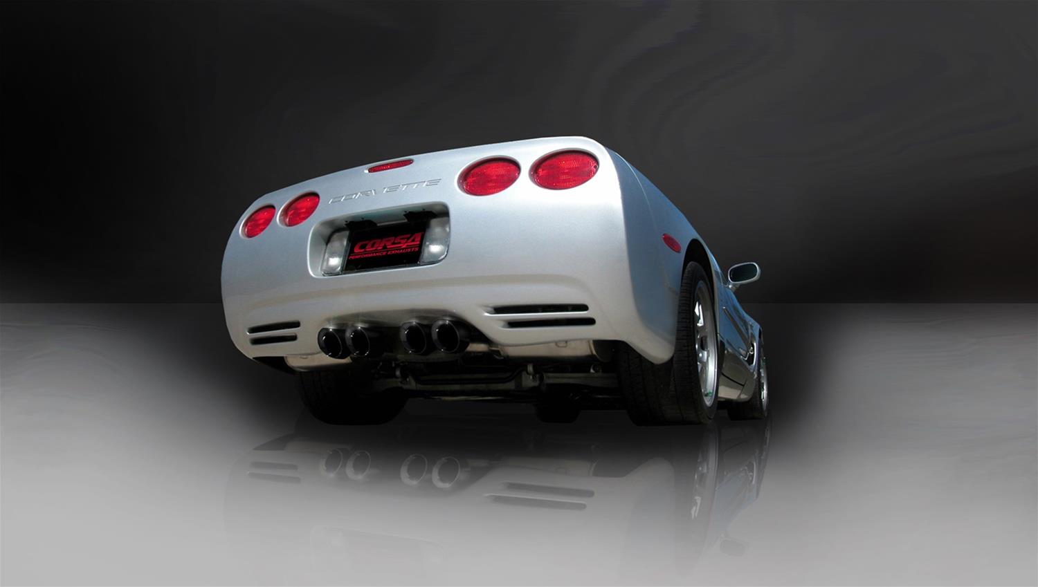 Corsa 97-04 Chevrolet Corvette (C5) 2.5in Sport Cat-Back Exhaust - 4in Black Twin Tips thumbnail 3