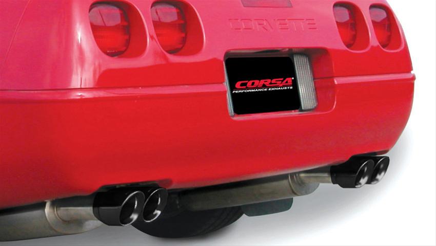 Corsa 1992-1995 Chevrolet Corvette C4 5.7L V8 LT1 Sport Cat-Back Exhaust w/ Twin 3.5in Black Tips thumbnail 3