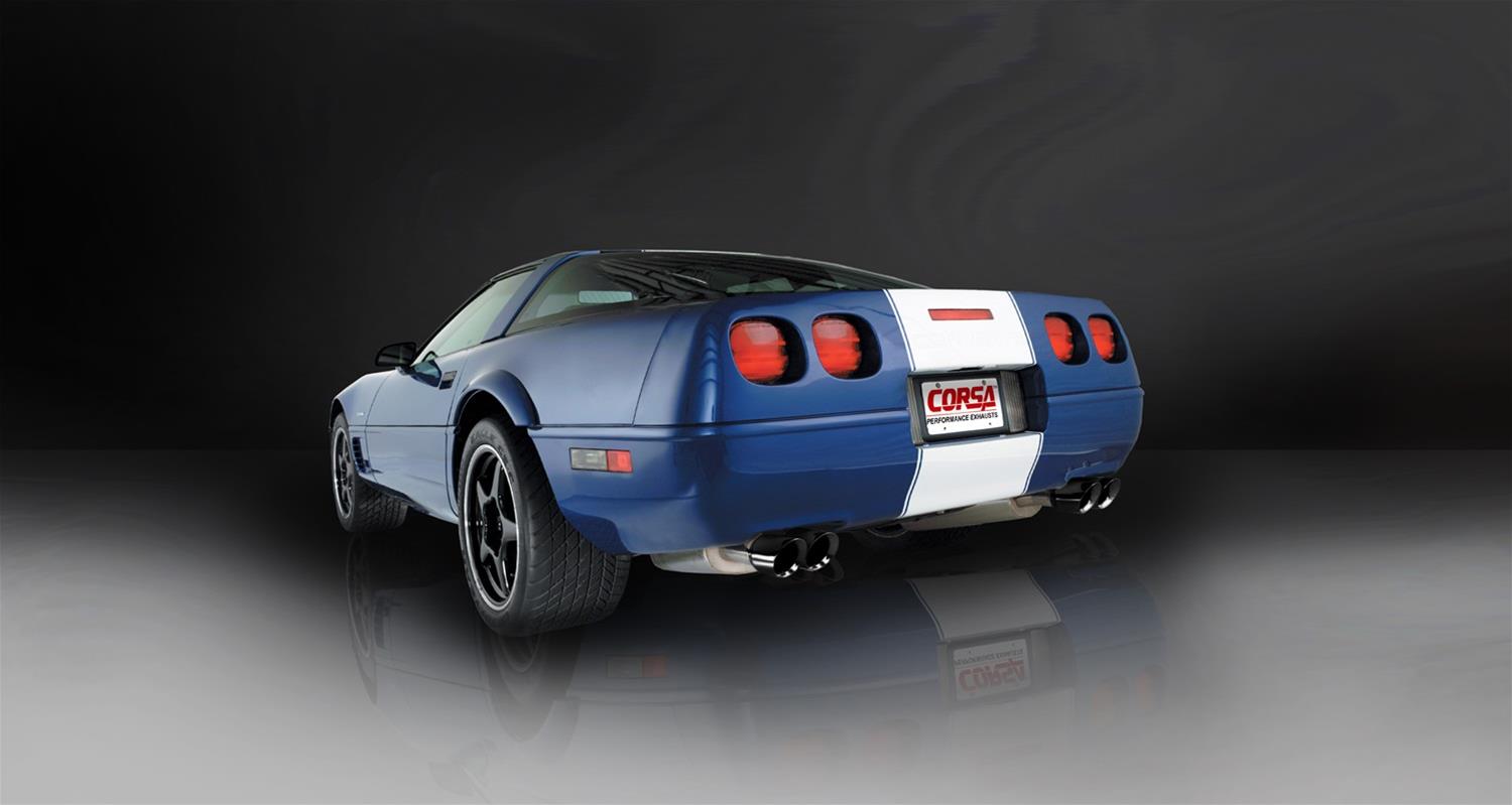 Corsa 1996-1996 Cat-Back Exhaust w/ Twin 3.5in Black Tips 96-96 Chevrolet Corvette C4 5.7L V8 LT4 thumbnail 3