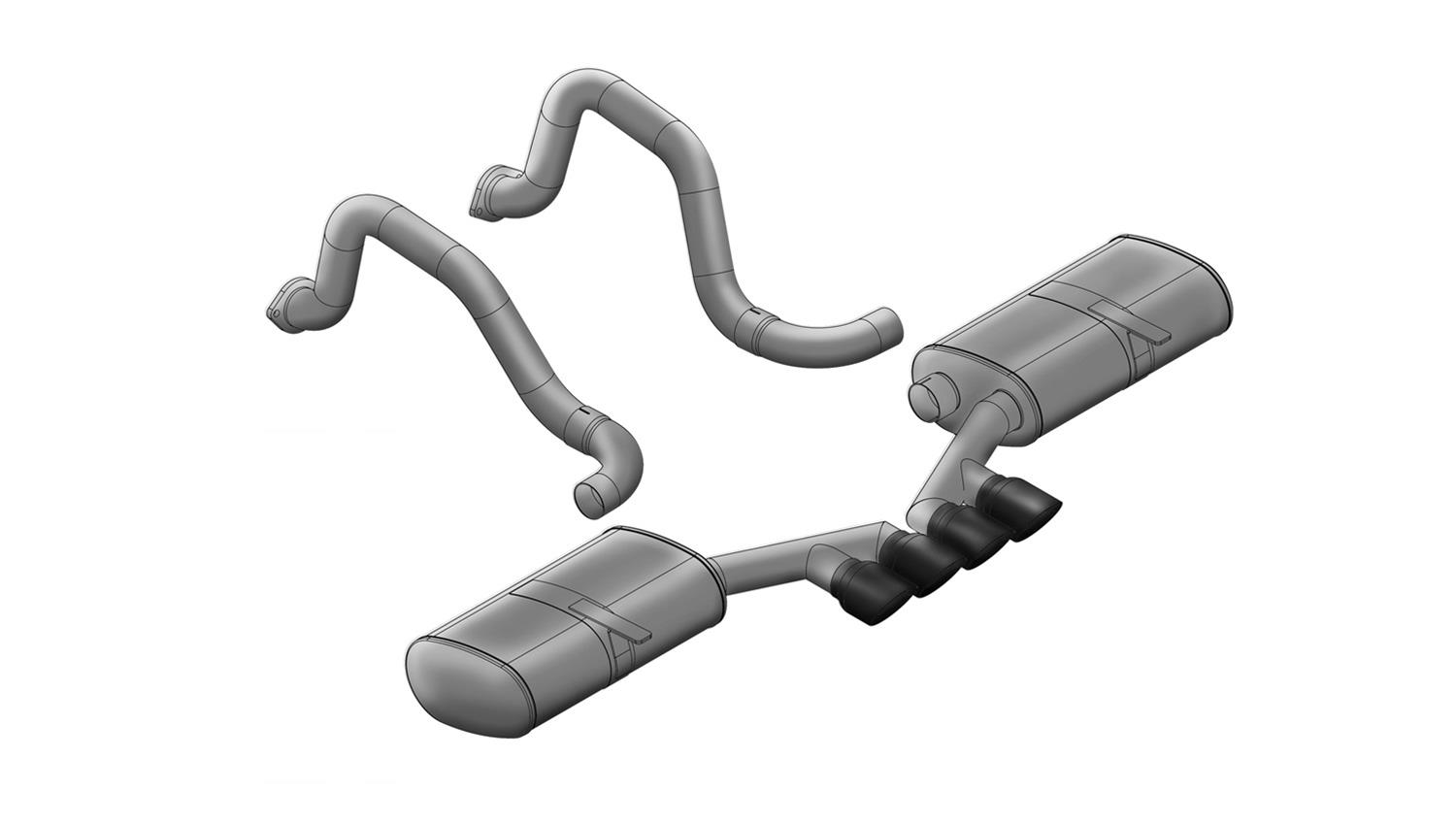 Corsa 1997-2004 Chevrolet Corvette C5 Z06 5.7L V8 Black Sport Axle-Back Exhaust thumbnail 3