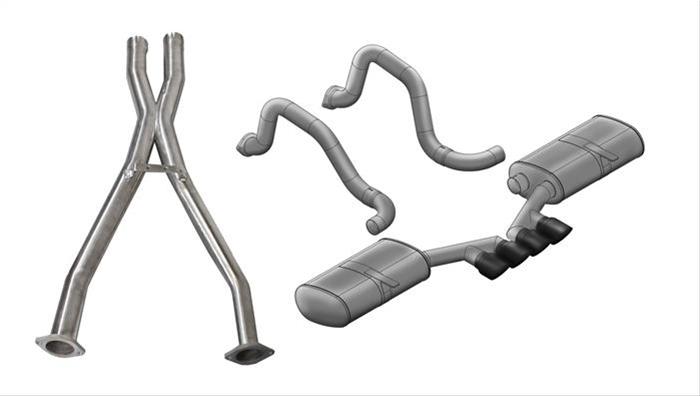 Corsa 97-04 Chevrolet Corvette (C5) 2.5in Sport Cat-Back Exhaust - 3.5in Black Tigershark Tips thumbnail 2