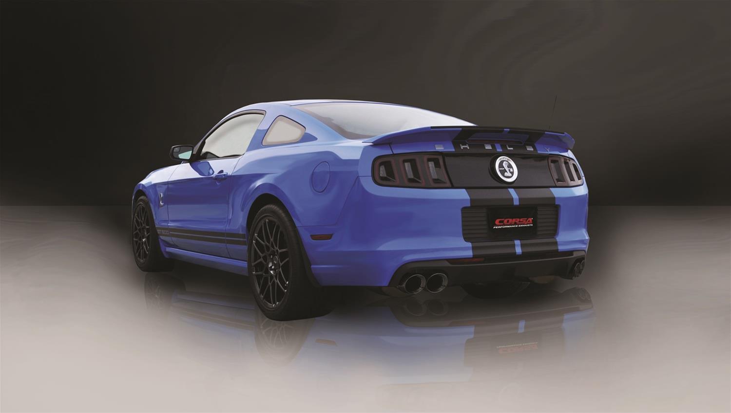 Corsa 2013-2014 Ford Mustang Shelby GT500 5.8L V8 Black Sport Axle-Back + XO Exhaust thumbnail 3