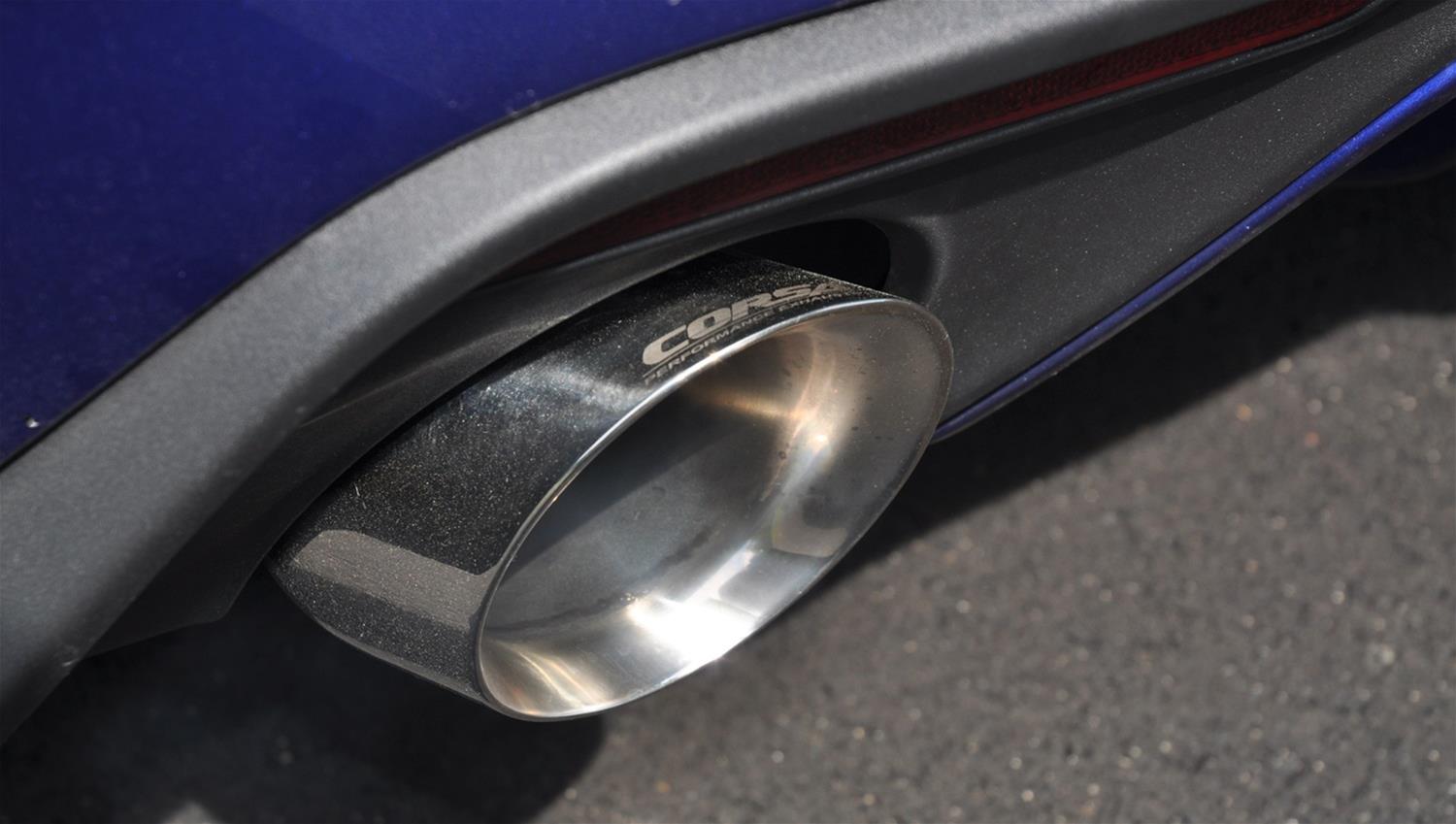 Corsa 2015-2017 Ford Mustang EcoBoost 2.3T Sport 3in Cat-Back Dual Rear Exit Polished Tips thumbnail 2