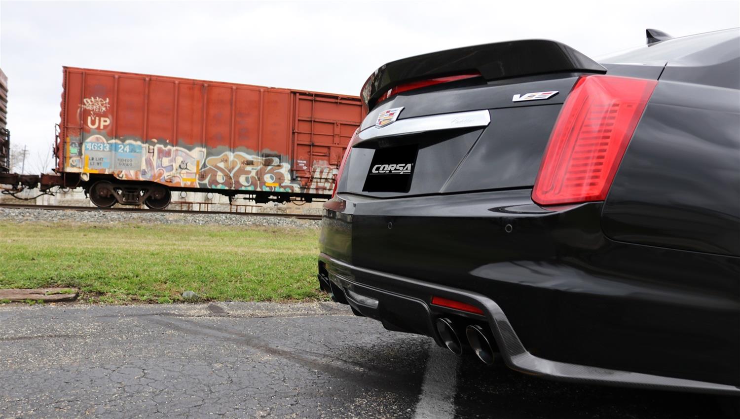 Corsa 2016-2019 Cadillac CTS V 6.2L V8 2.75in Black Sport Axle-Back Exhaust thumbnail 3