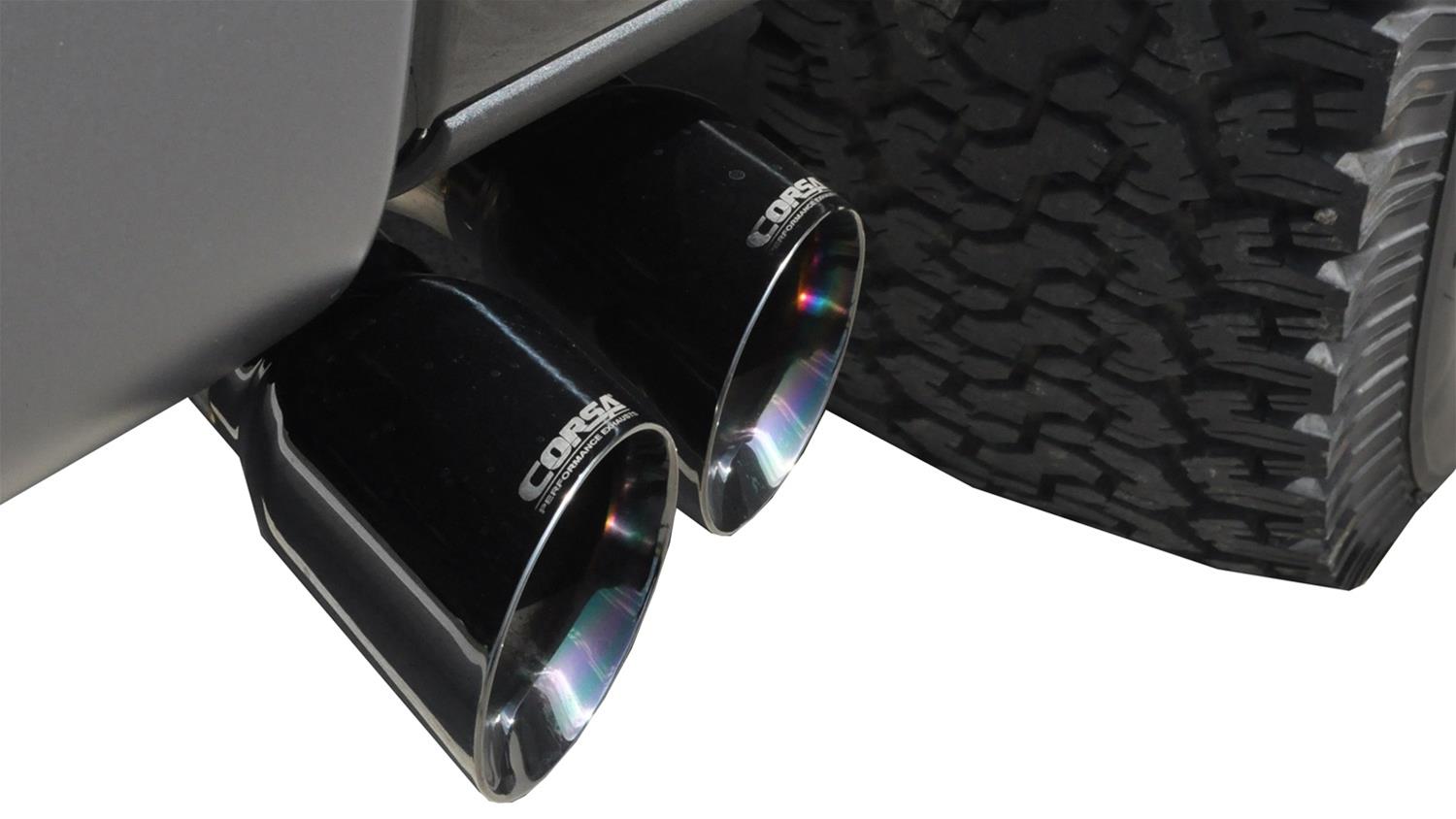 Corsa 2011-2014 Ford F-150 EcoBoost 3.5L V6 Black Sport Cat-Back Exhaust thumbnail 2