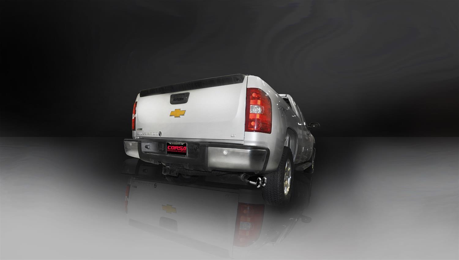 Corsa 2011-2013 GMC Sierra Ext. Cab/Std. Bed 1500 6.2L V8 Black Sport Cat-Back Exhaust thumbnail 2