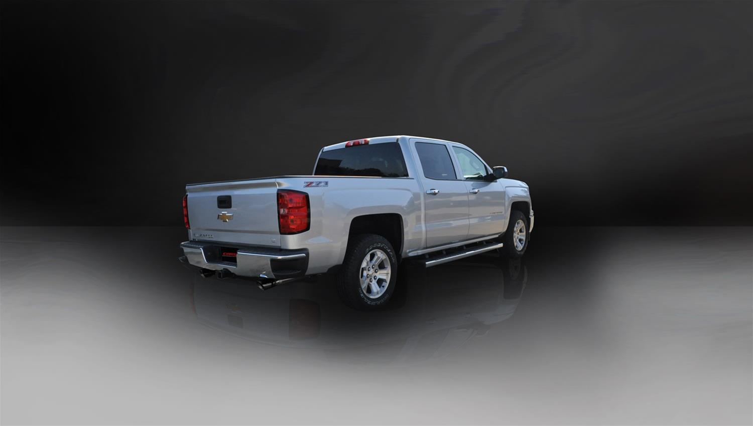 Corsa 2014-2019 C Sierra/Chevy Silv 1500 Crew Cab/Short Bed 5.3L V8 Black Sport Dual Rear CB Exhaust thumbnail 2