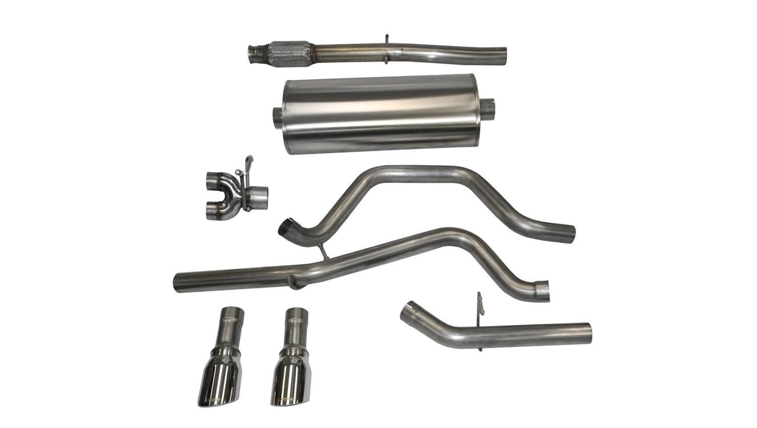 Corsa 14-19 GMC Sierra/Chevy Silv 1500 Crew Cab/Std. Bed 5.3L V8 Polished Sport Dual Rear CB Exhaust thumbnail 2
