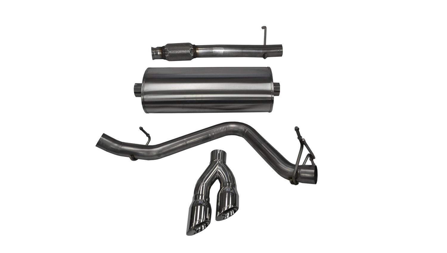 Corsa 14-19 GMC Sierra/Chevy Silv 1500 Reg. Cab/Long Bed 5.3L V8 Polished Single Side CB Exhaust