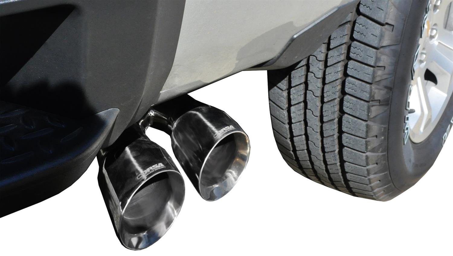 Corsa 14-19 GMC Sierra/Chevy Silv 1500 Reg. Cab/Long Bed 5.3L V8 Polished Single Side CB Exhaust thumbnail 2