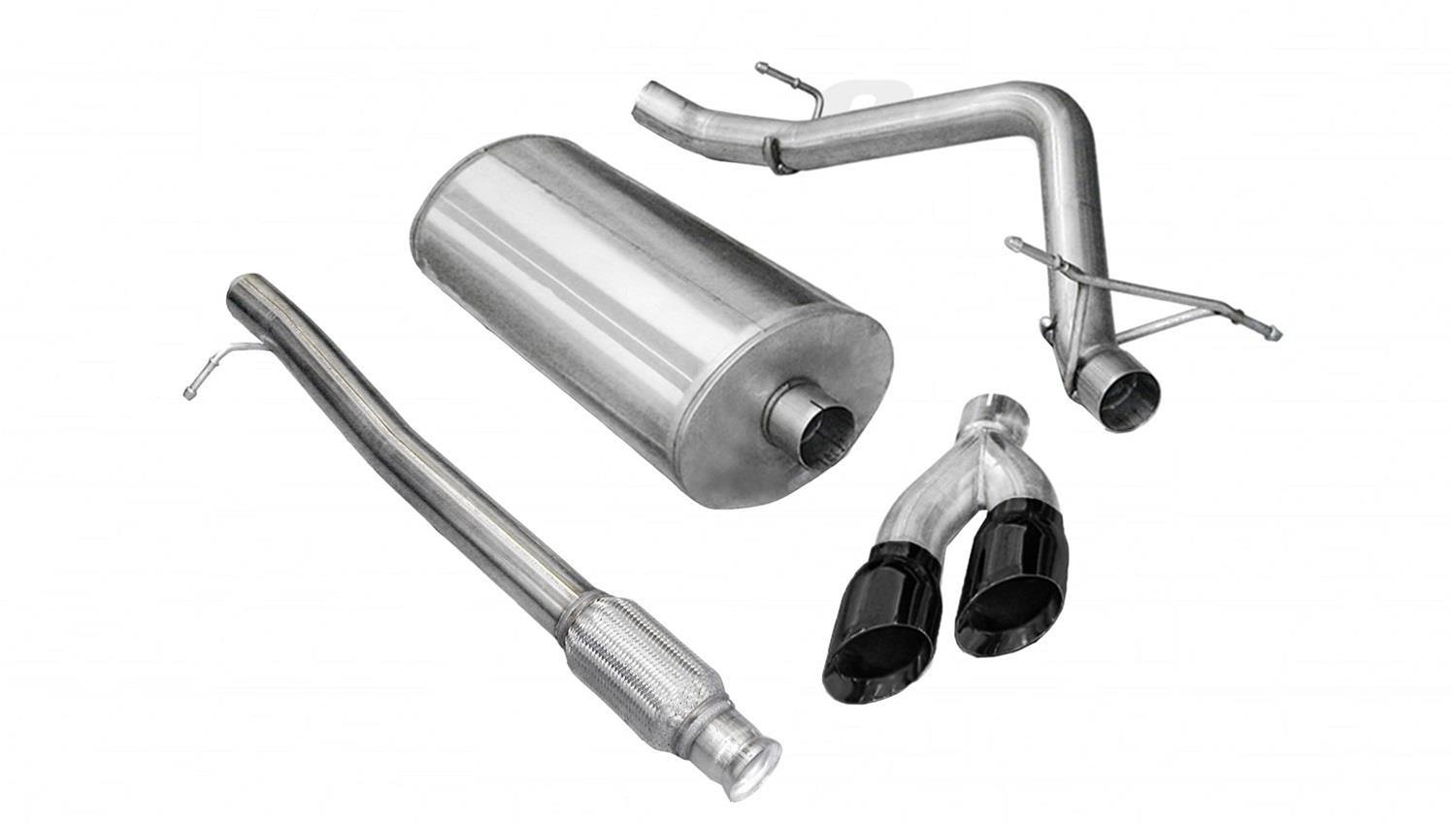 Corsa 2010-2013 Chevrolet Silverado Crew Cab/Short Bed 1500 4.8L V8 Black Sport Cat-Back Exhaust thumbnail 3