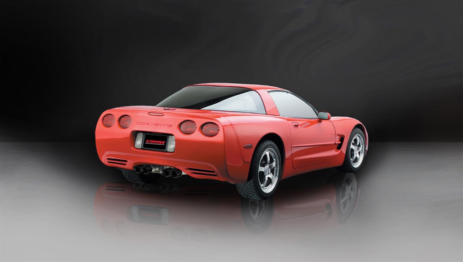 Corsa 1997-2004 Chevrolet Corvette C5 Z06 5.7L V8 Black Xtreme Cat-Back + XO Exhaust thumbnail 2