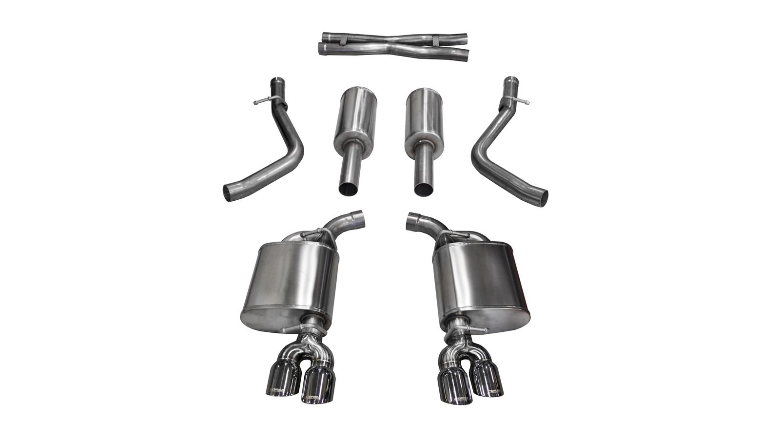 Corsa 15-16 Dodge Challenger Xtreme Cat-Back Dual Rear Exit with Twin 3.5in Polished Pro-Series Tips thumbnail 2