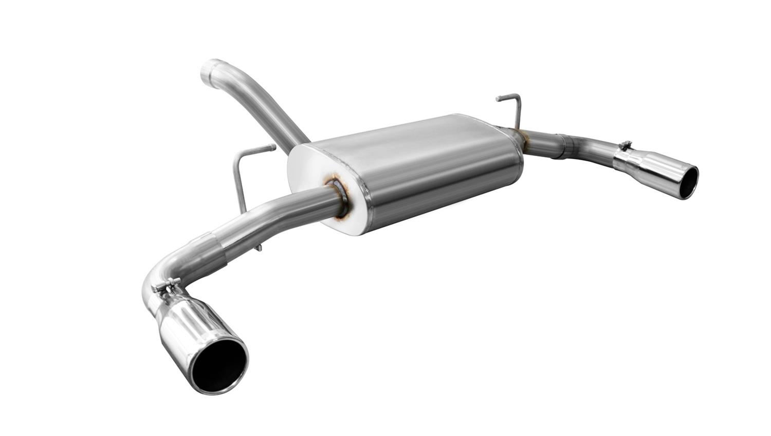 Corsa 2018-2025 Jeep Wrangler JL 2.5in Dual Rear Exit Polished Tips Touring Axle-Back Exhaust thumbnail 2