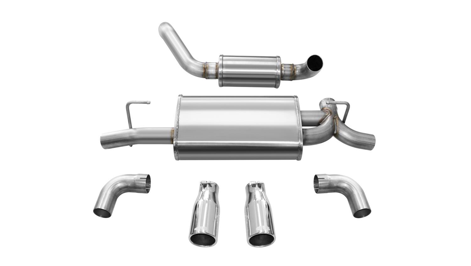 Corsa 2018-2025 Jeep Wrangler JL 2.5in Dual Rear Exit Polished Tips Touring Axle-Back Exhaust