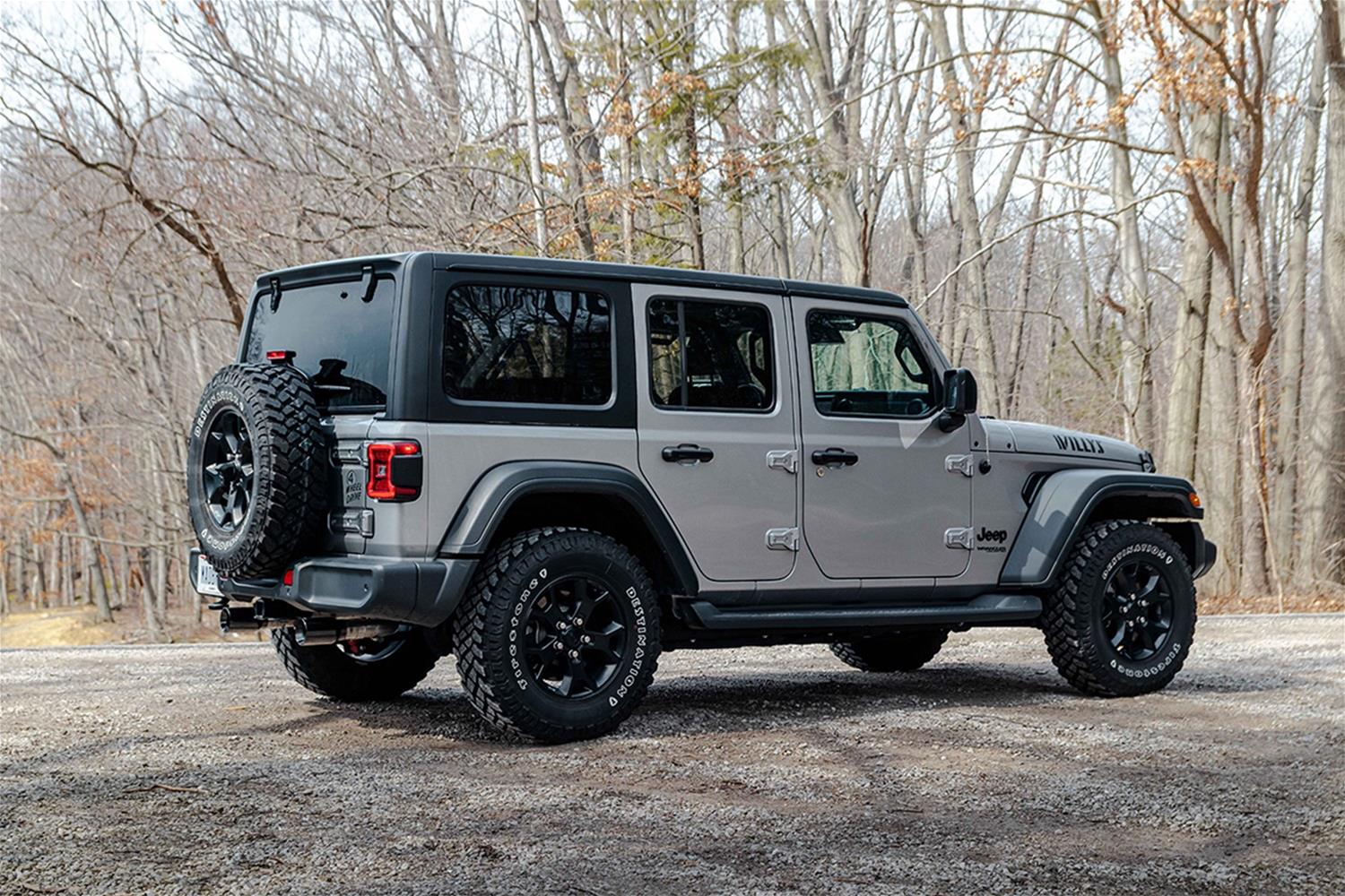 Corsa 2018-2025 Jeep Wrangler JLU 3.6L 2.75in Sport Cat-Back Exhaust w/ 4in Black Tips thumbnail 2
