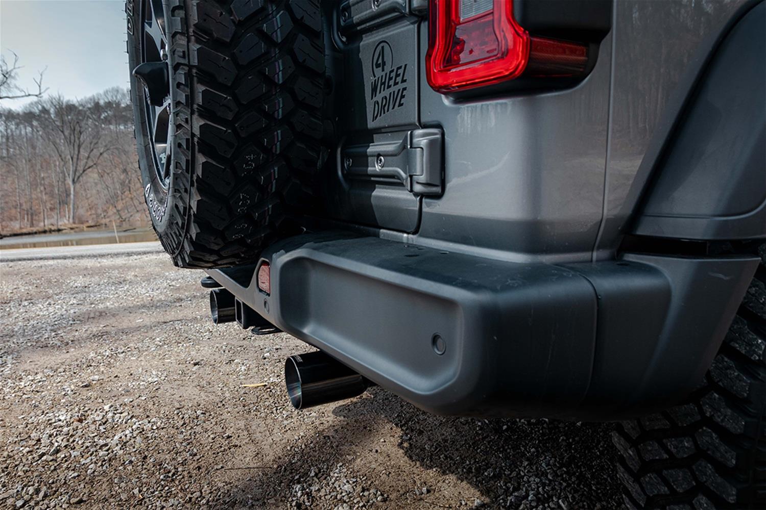 Corsa 2018-2025 Jeep Wrangler JLU 3.6L 2.75in Sport Cat-Back Exhaust w/ 4in Black Tips thumbnail 3