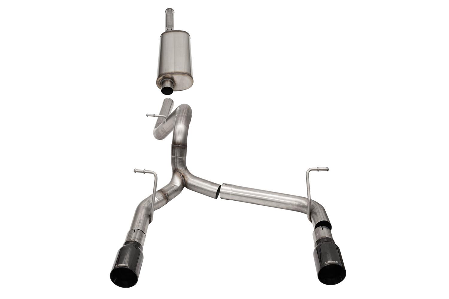 Corsa 2018-2025 Jeep Wrangler JLU 3.6L 2.75in Sport Cat-Back Exhaust w/ 4in Black Tips