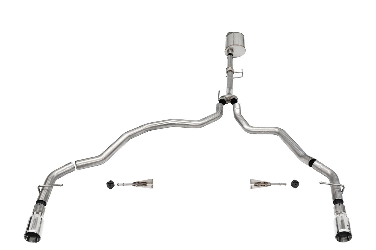 Corsa 2021-2025 Ford F-150 Regular Cab/ 8in Bed 3.5L V6 Sport Cat-Back Dual Rear Exit-Polished thumbnail 2