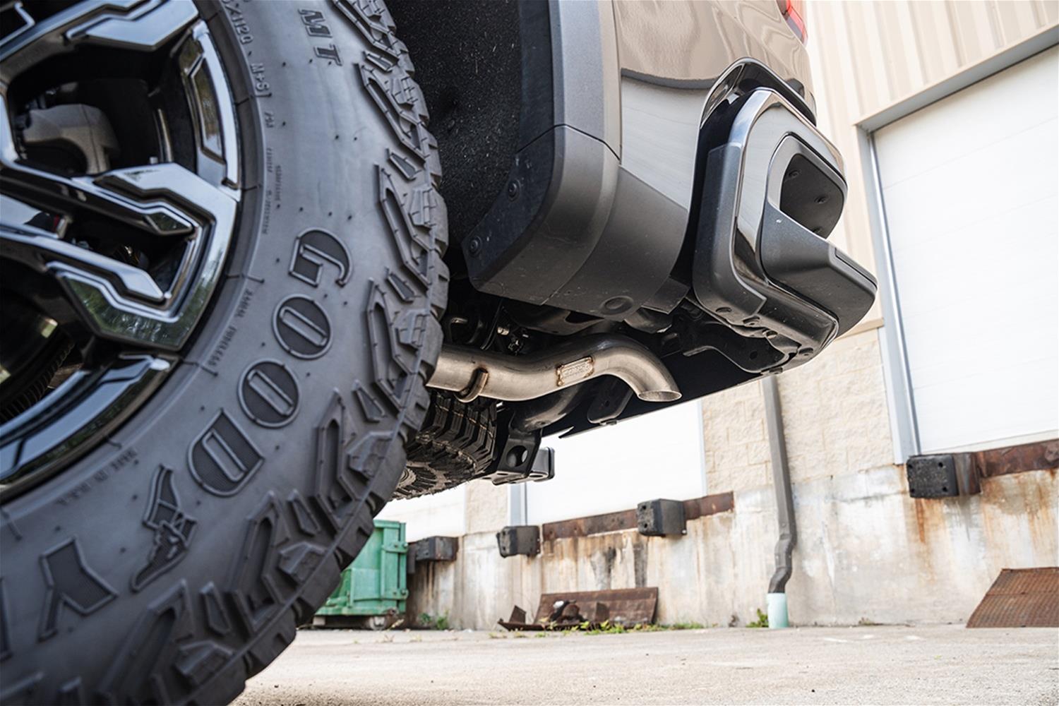 Corsa 2022-2024 Chevrolet Silverado 1500 Cat-Back Dual Rear Exit with Turn Down Tail Pipes thumbnail 2