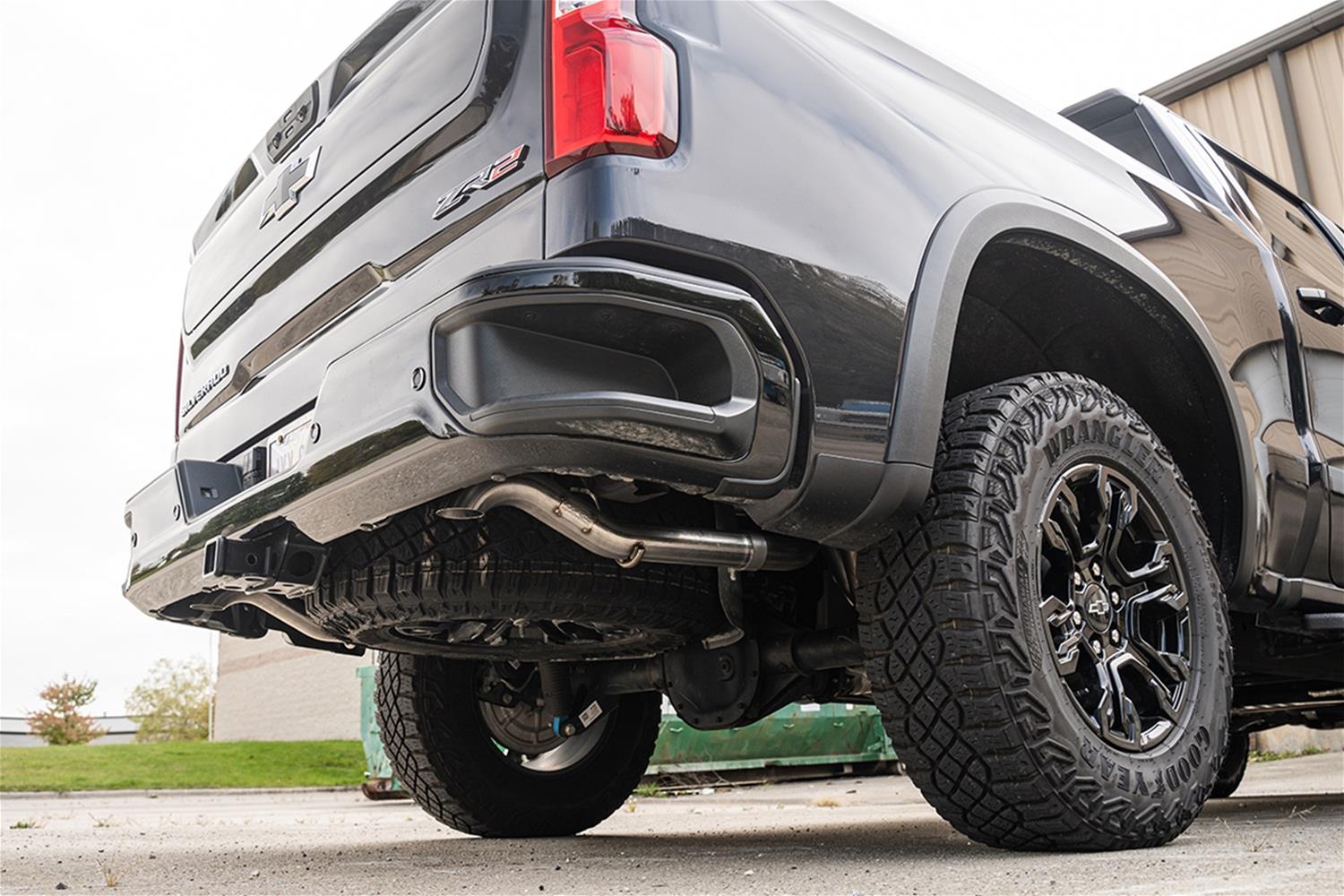 Corsa 2022-2024 Chevrolet Silverado 1500 Cat-Back Dual Rear Exit with Turn Down Tail Pipes thumbnail 3