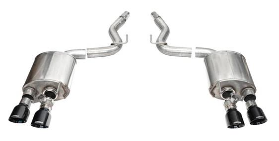 Corsa 24+ Ford Mustang Dark Horse 5.0L 3in Dual Rear Axle-Back w/Twin 4.5in Black PVD Slash Tips