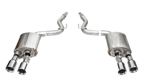 Corsa 24+ Ford Mustang Dark Horse 5.0L 3in Dual Rear Axle-Back w/Twin 4.5in Polish Straight Tips