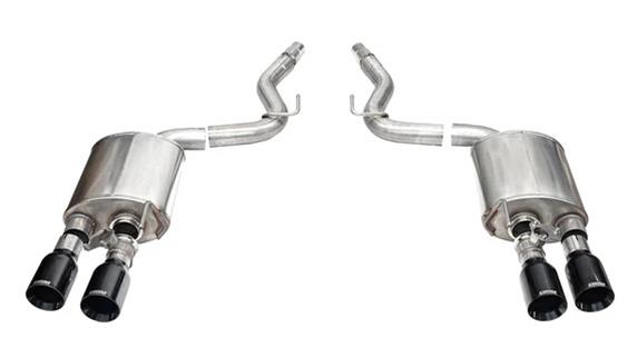 Corsa 24+ Ford Mustang Dark Horse 5.0L 3in Dual Rear Axle-Back w/Twin 4.5in Black PVD Straight Tip