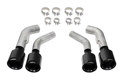 Corsa 2016-2024 Chevrolet Camaro SS / ZL1 Black Carbon Fiber 4.5in Twin Tip Kit