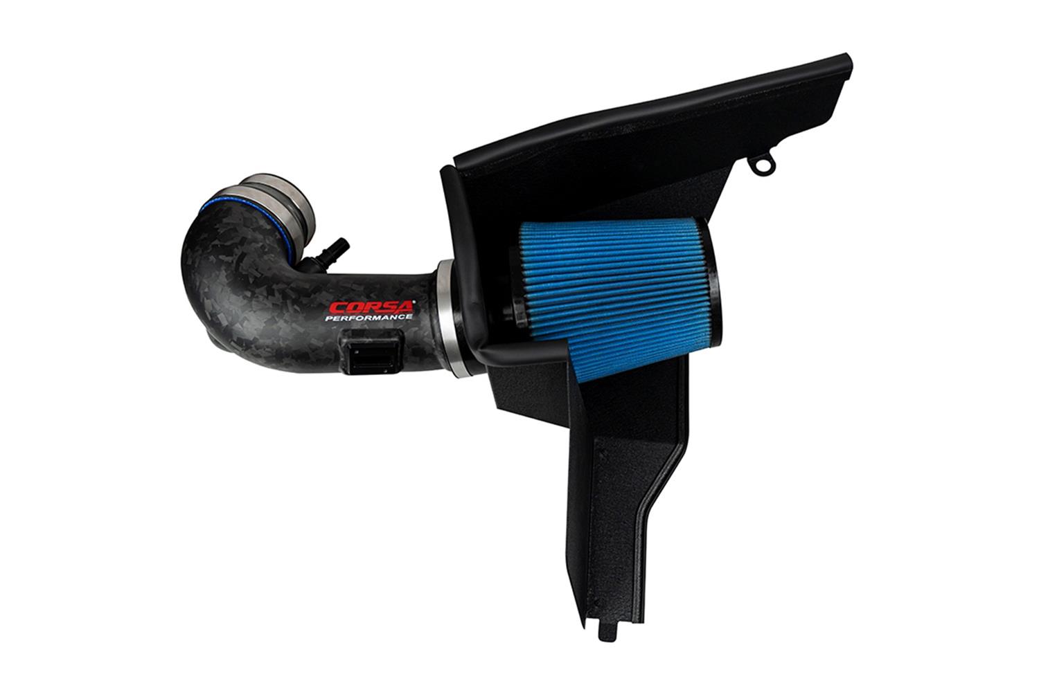 Corsa Carbon Fiber MaxFlow 5 Air Intakes for 2018-2023 MUSTANG - 44006-MF Intake Kits, Oiled, Forged Tube, Cotton Gauze Filter, Blue, Mustang GT, Ford, 5.0L, Kit thumbnail 3