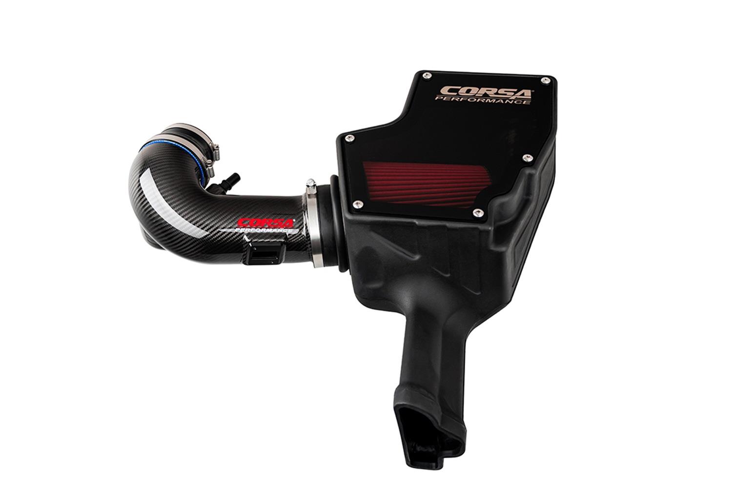 Corsa Carbon Fiber DryTech 3-D Air Intakes for 2018-2023 MUSTANG - 44007-MF Intake Kits, Closed Box MaxFlow 5 Intake Systems, Forged Tube,Cotton gauze Filter, Blue, Mustang GT, Ford, 5.0L, Kit thumbnail 5