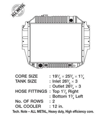 CSF All-Metal Radiators 2276 Radiator, All-Metal, Downflow, Copper/Brass, Black, Ford, Each thumbnail 3