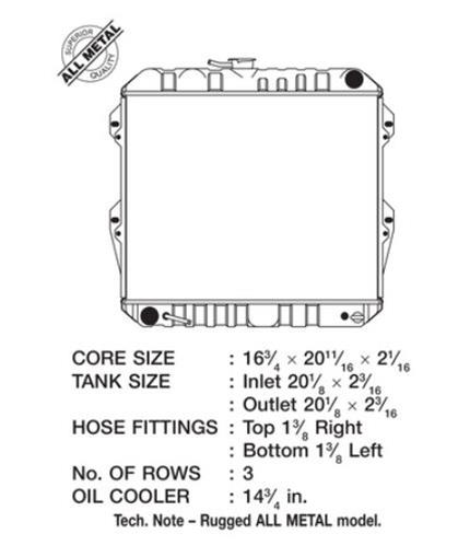 CSF All-Metal Radiators for 1985-1988 4RUNNER, 1988-1995 PICKUP - 2306 Radiator, All-Metal, Copper/Brass, Black, Toyota, 4Runner, Puckup, Each thumbnail 3